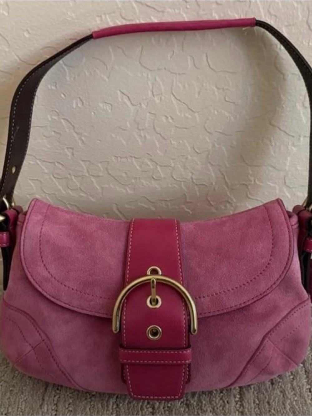 vintage 2004 pink suede soho